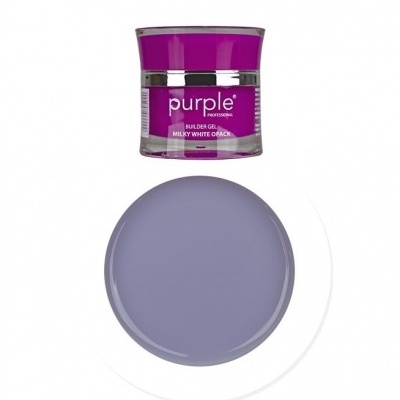 Frasco de gel para unhas Purple Milky White Crack com amostra de cor lilás
