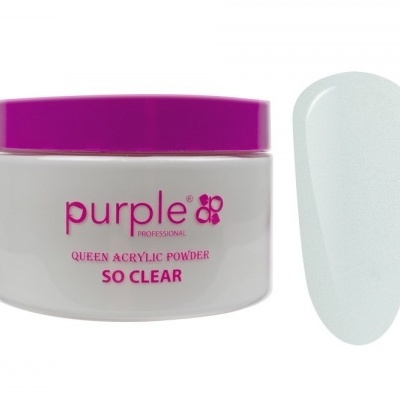 Pó acrílico para unhas Purple Professional com amostra de cor branca