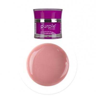 Gel construtor de unhas Purple roxo com amostra nude rosada