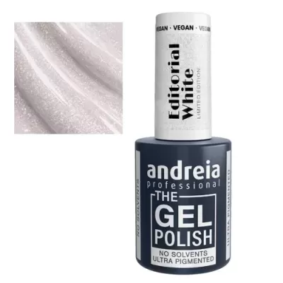 Andreia&#x20;The&#x20;Gel&#x20;Polish&#x20;Ew6&#x20;Glitter&#x20;Branco&#x20;E&#x20;Prata