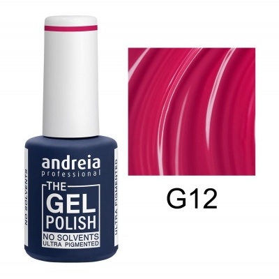 Frasco de verniz gel andreia profissional cor G12 rosa vibrante