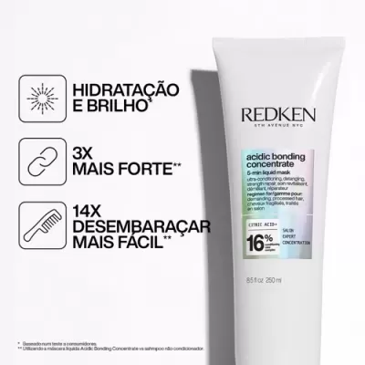 REDKEN&#x20;Acidic&#x20;Bonding&#x20;Concentrate&#x20;-&#x20;M&#x00E1;scara&#x20;L&#x00ED;quida&#x20;Repara&#x00E7;&#x00E3;o&#x20;Em&#x20;5&#x20;Minutos&#x20;250ml