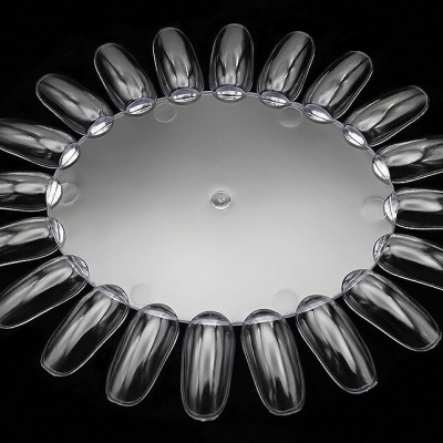 Mostruário de unhas artificiais transparente em formato oval com 24 unidades