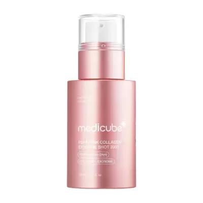 Frasco de spray rosa metalizado para cosméticos Medicube