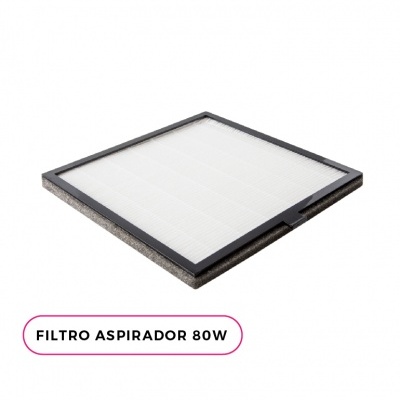 Filtro quadrado para aspirador com armação preta e superfície branca