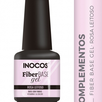 Frasco de verniz gel rosa leitoso INOCOS Fiber BASE