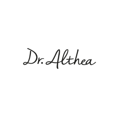 Logótipo Dr. Althea em texto preto cursivo