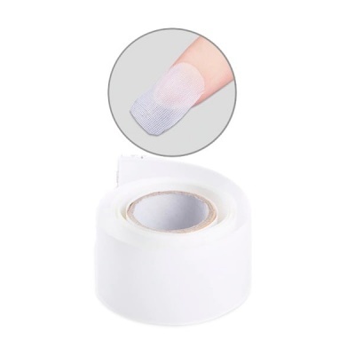 Rolo de fita adesiva branca com proteção para dedo