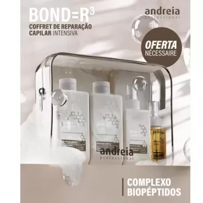 Conjunto de produtos para cabelo Andreia professional com embalagem transparente e espuma branca