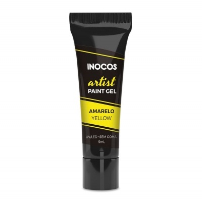 Tubo preto de gel de pintura artist INOCOS cor amarelo