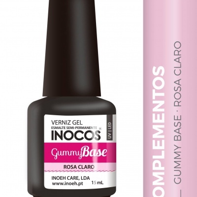 Frasco de verniz gel semi-permanente INOCOS GummyBase Rosa Claro