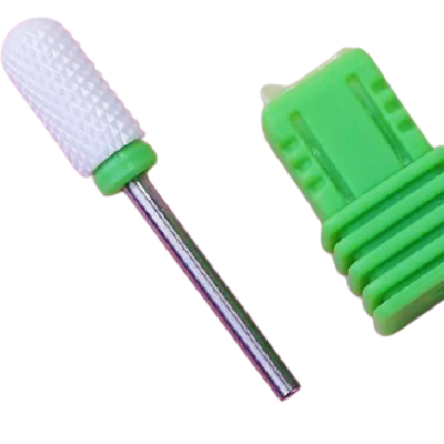 Acessório de manicure branco com protetor verde