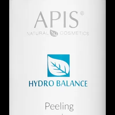 Frasco branco com rótulo com texto da marca APIS e indicação Peeling Enzymatyczny