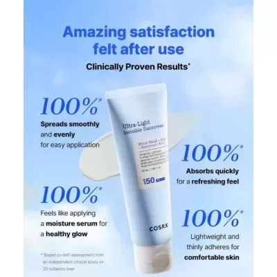 COSRX&#x20;Ultra&#x20;&#x2013;&#x20;Light&#x20;Invisible&#x20;Sunscreen&#x20;SPF50&#x20;PA&#x2B;&#x2B;&#x2B;&#x2B;&#x20;50ml