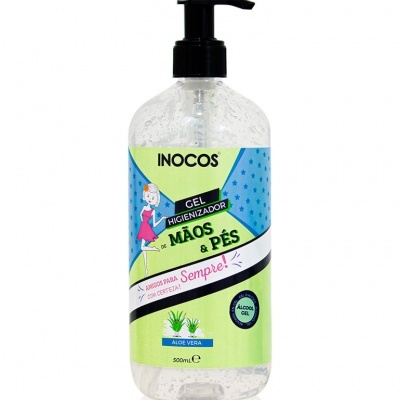 Garrafa de gel higienizador de mãos e pés com doseador preto