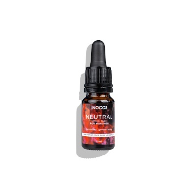 Frasco pequeno de vidro castanho com conta-gotas preto e etiqueta colorida