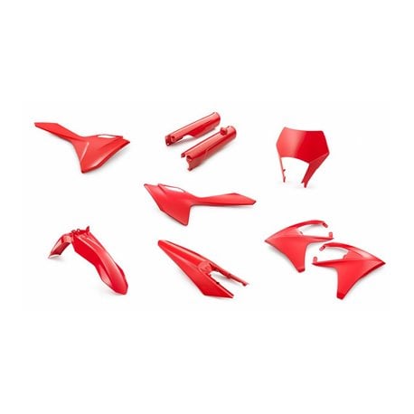 GAS GAS - FULL KIT ENDURO ORIGINAL - EC/EC-F 2024-2025 Peças de plástico vermelhas para motocicleta sobre fundo branco