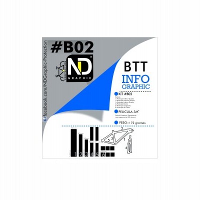 Embalagem de película de vidro temperado para BTT com texto e gráficos de instalação