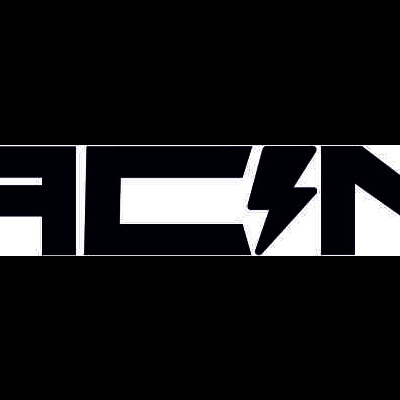 Logótipo preto da palavra RACING com um raio estilizado