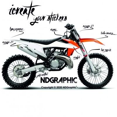 motocross branco com detalhes em laranja e preto