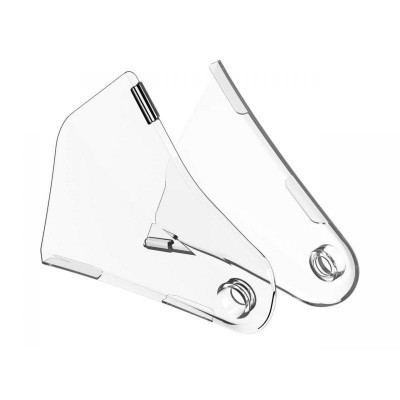 Par de protetores transparentes triangulares em plástico rígido