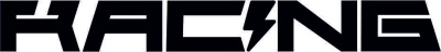 Logótipo preto da palavra RACING com um raio estilizado
