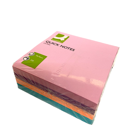 Bloco de notas adesivas coloridas embaladas em plástico