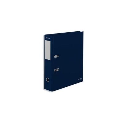 Arquivo azul de cartão resistente com etiqueta na lombada