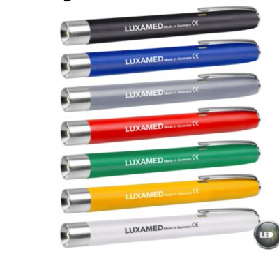 Sete canetas coloridas com escrita LUXAMED Made in Germany CE