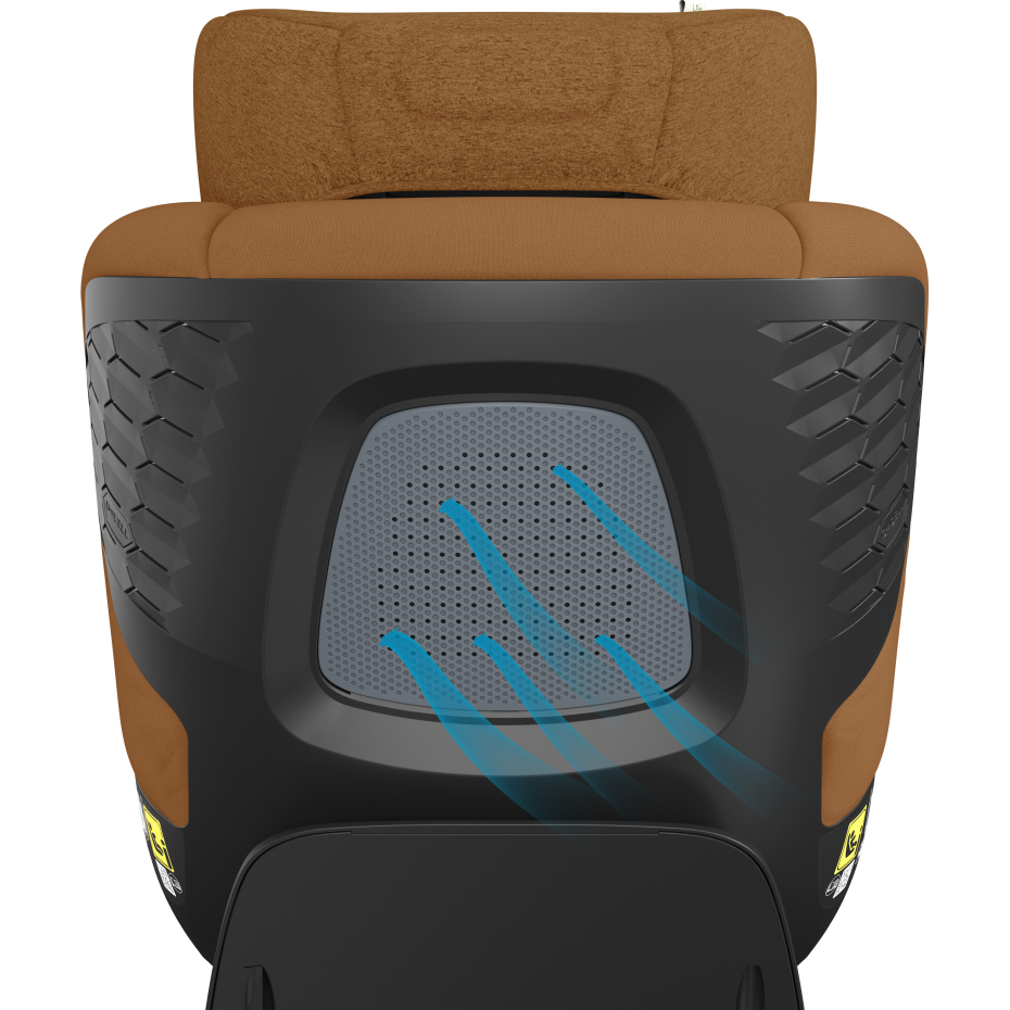 Cadeira de escritório com suporte lombar em preto e castanho