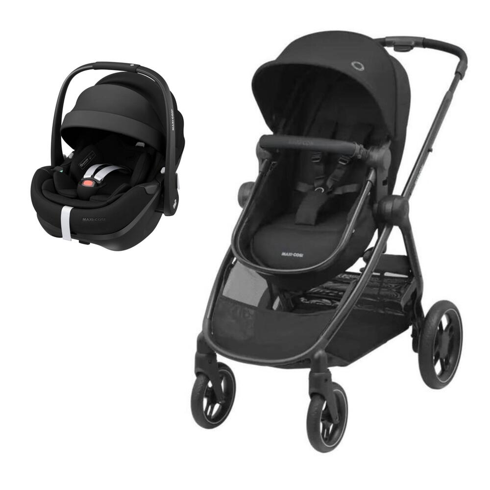 Carrinho de bebé preto com ovo para bebé