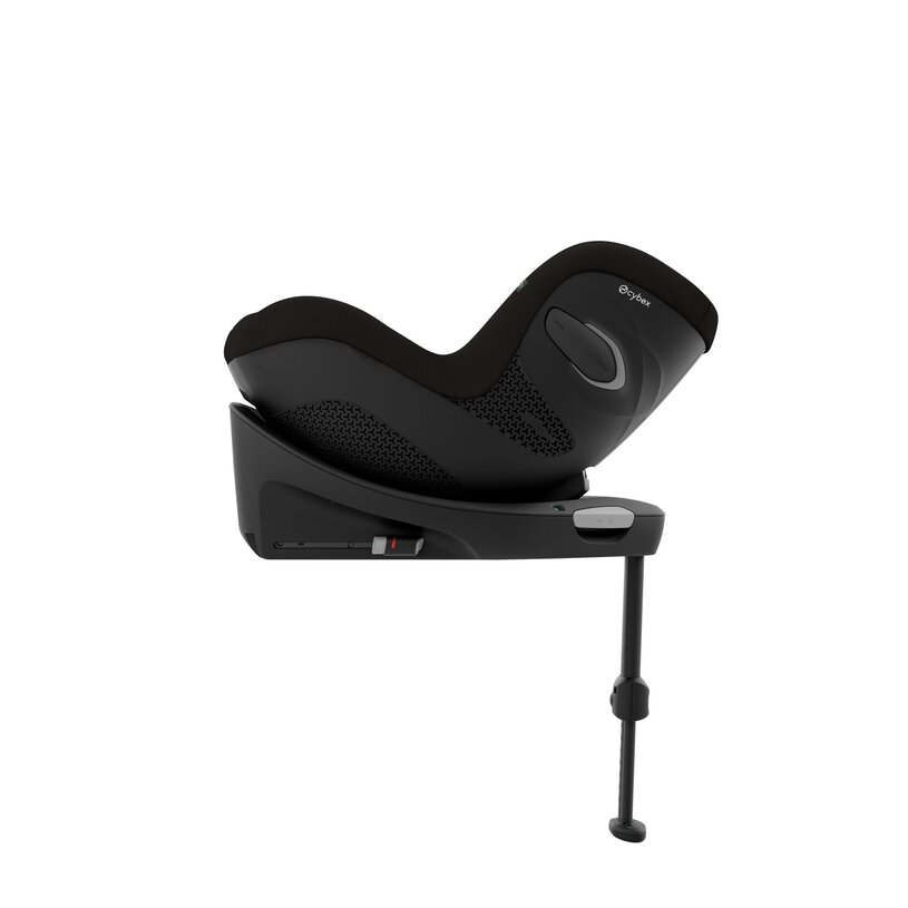 Cadeira auto preta para crianças com suporte ajustável e base rígida