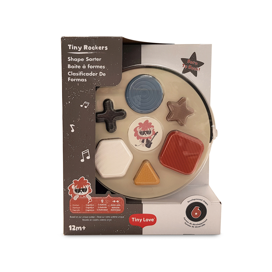 Brinquedo educativo com formas coloridas em embalagem embalado