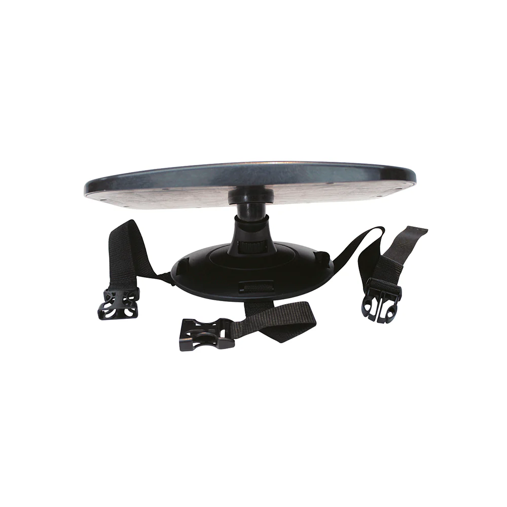 Espelho retrovisor convexo com suporte ajustável e fitas com fivelas