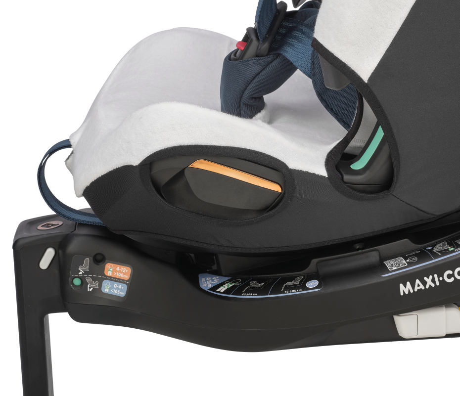 Cadeira auto para bebé MAXI-COSI com base preta e tecido cinza