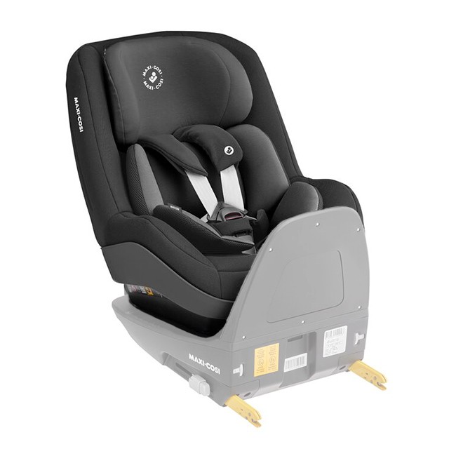 Cadeira auto infantil preta e cinza com cinto e base ISOFIX cinza