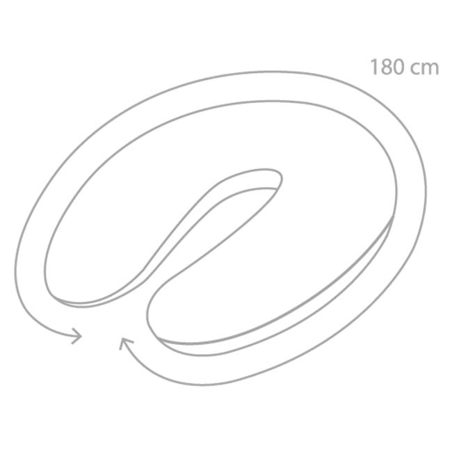 Almofada em forma de U branca com 180 cm de comprimento