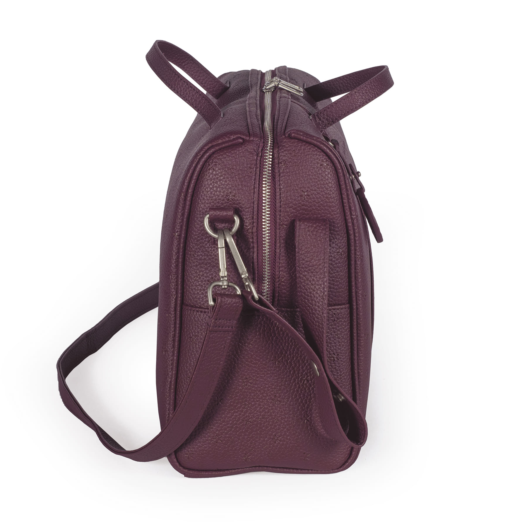 Mala bordeaux com fecho metálico e alças ajustáveis