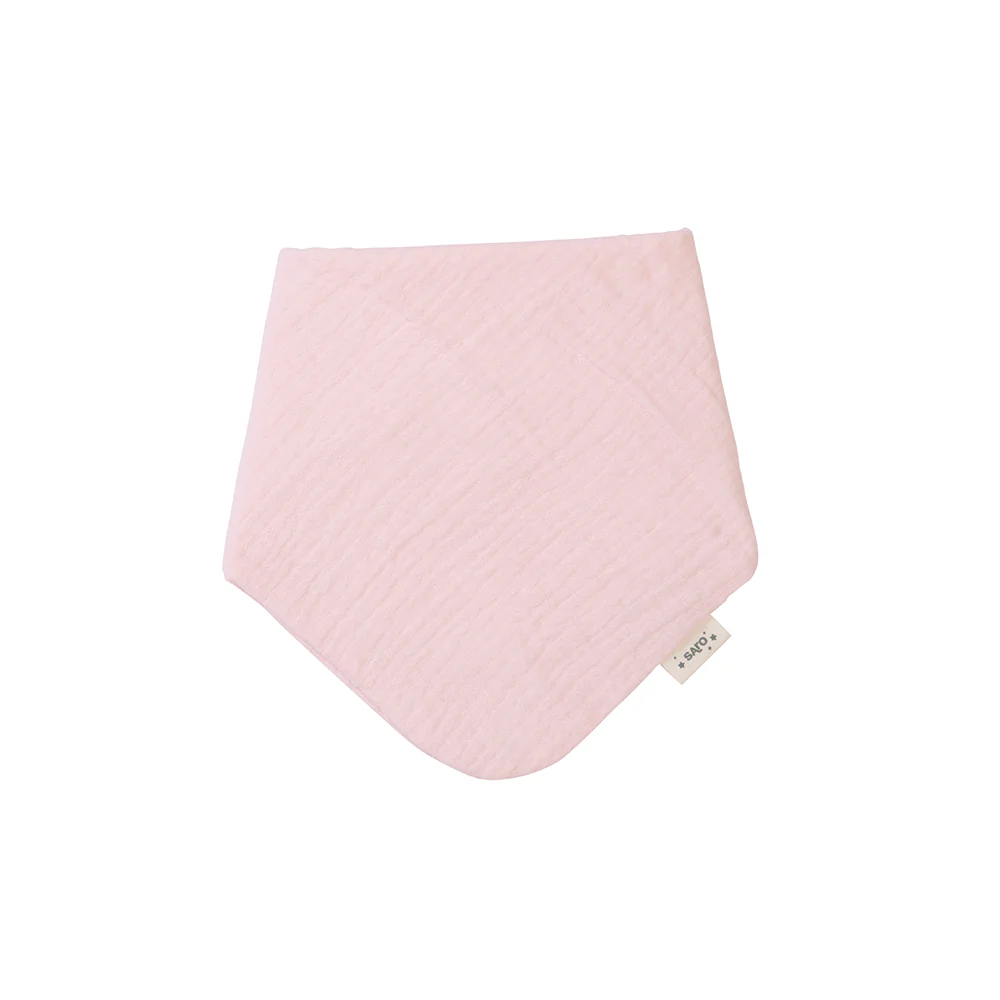 Babete rosa liso com etiqueta lateral