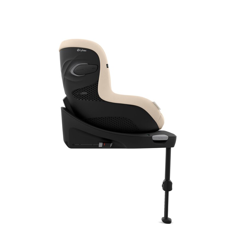 Cadeira auto Cybex preta e bege vista de lado