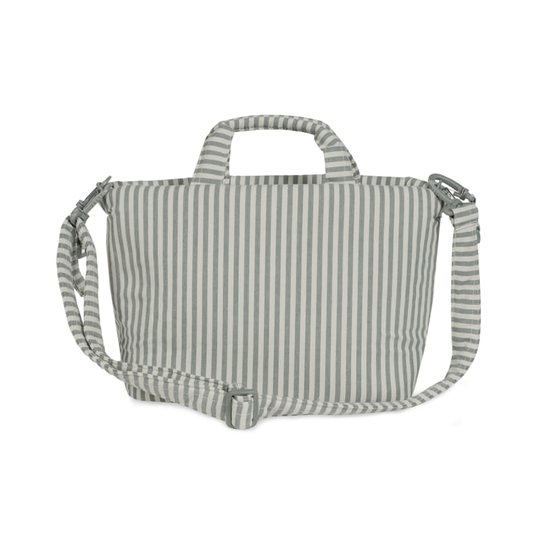 Mala riscada cinza e branco com alça ajustável e alça curta