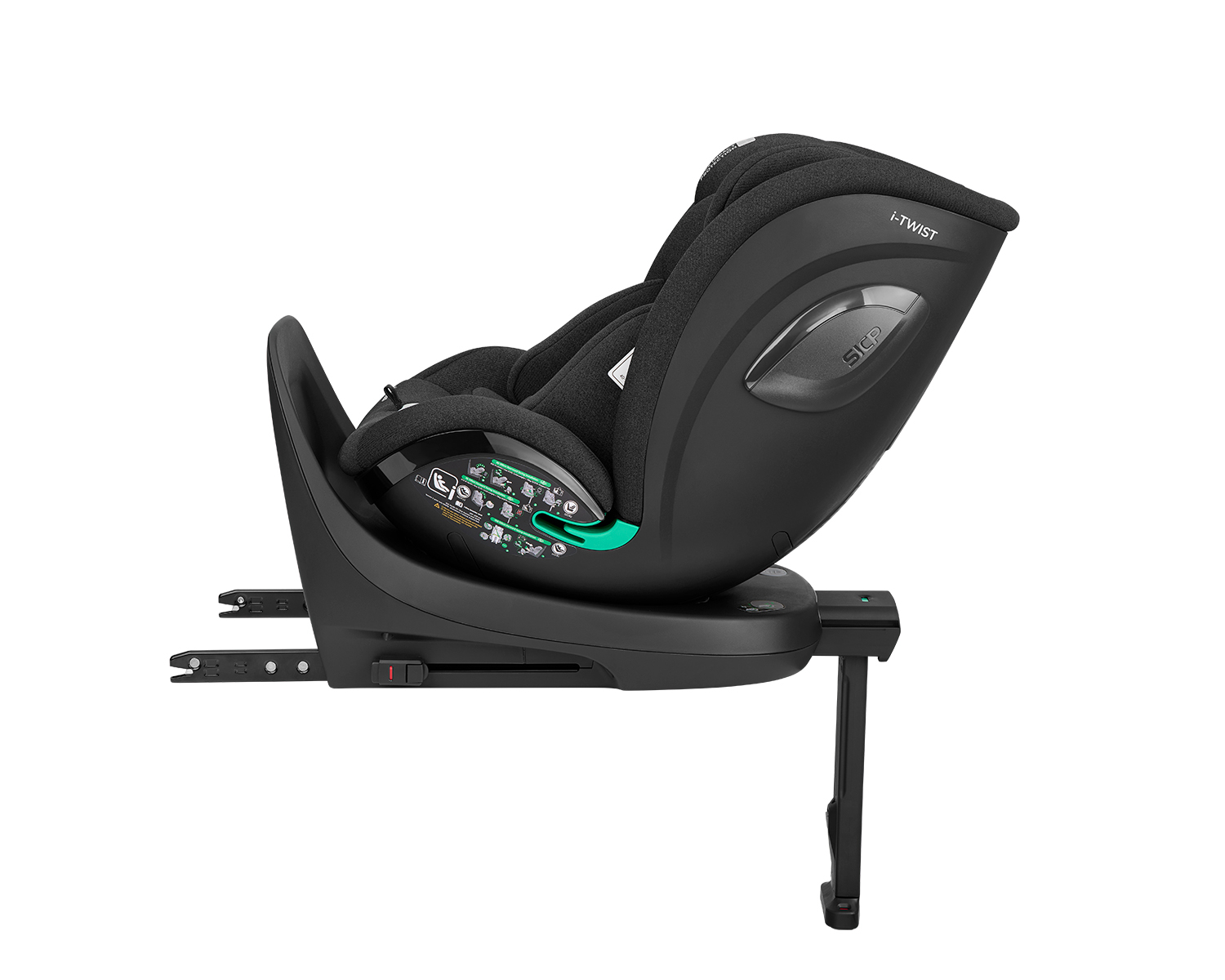 Cadeira auto para bebé preta com base ISOFIX e suporte