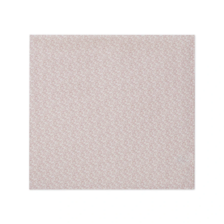 tecido quadrado com padrão floral rosa claro sobre fundo branco