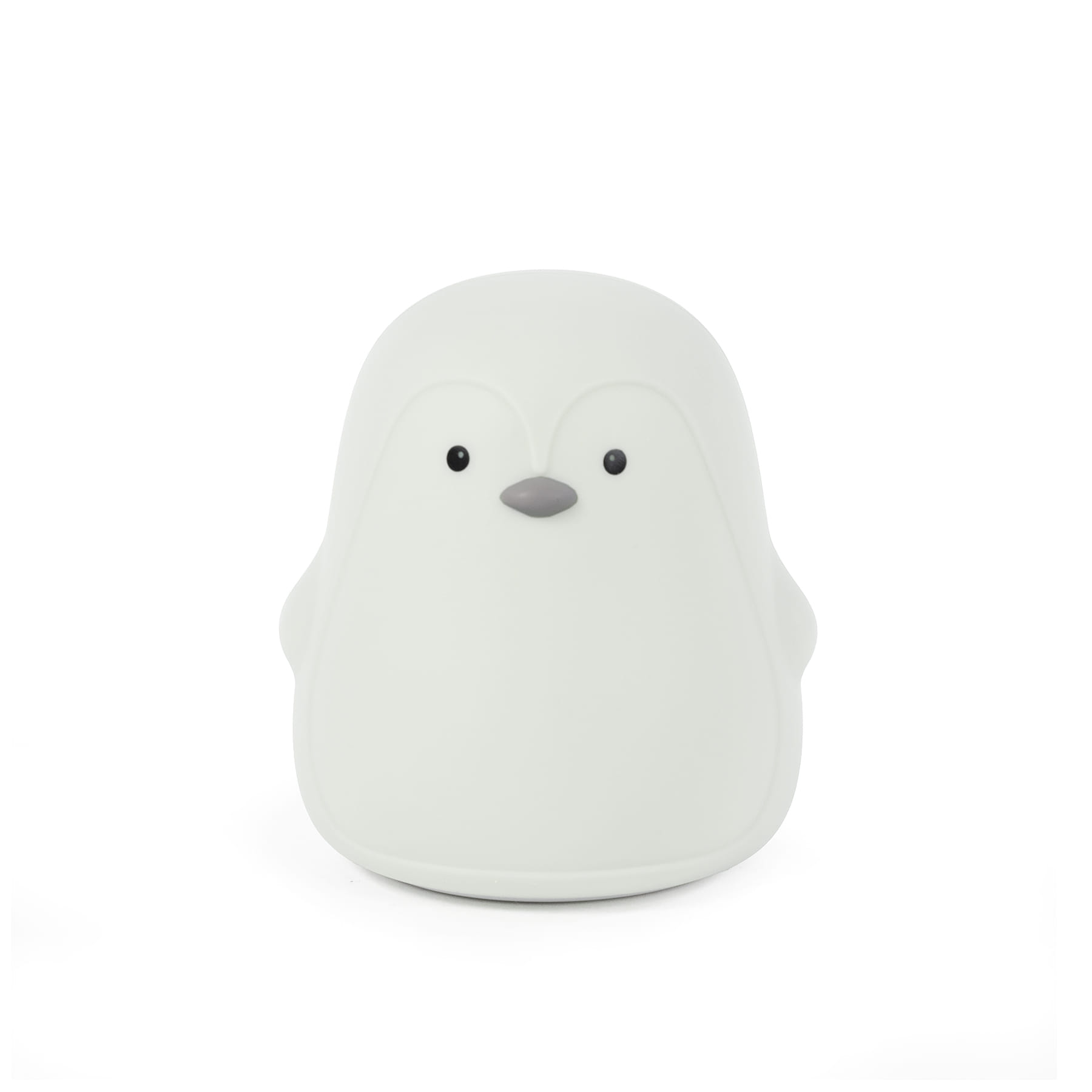 Boneco pinguim branco com olhos e bico cinza