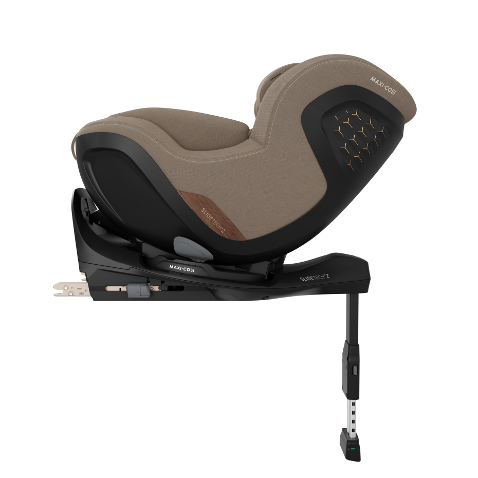 Cadeira auto infantil Maxi-Cosi bege e preta com base e suporte ajustável