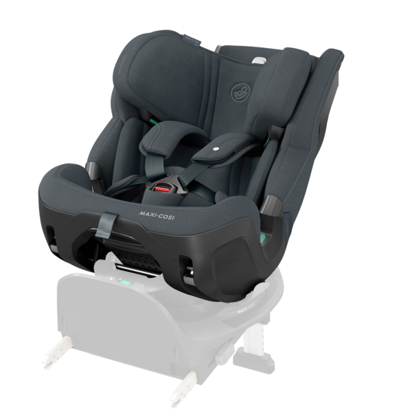 Cadeira auto para criança Maxi-Cosi cinza escuro com arnês e base branca