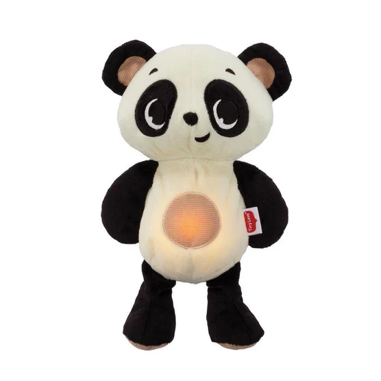 Peluche de panda preto e branco com ventresco iluminado e etiqueta Tiny Love