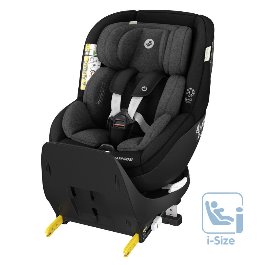 Cadeira de criança para automóvel cinza e preta com sistema ISOFIX