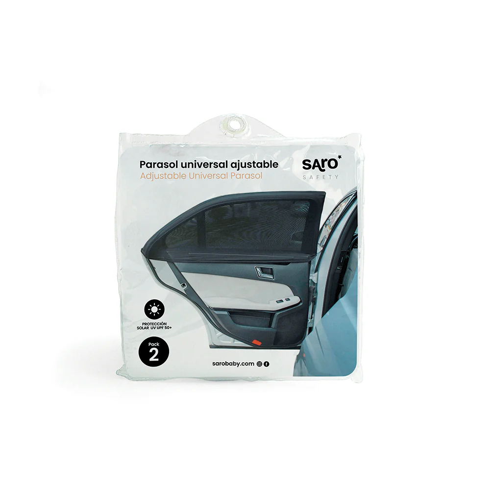 Embalagem de parasol universal ajustável para janela de carro, cor preta