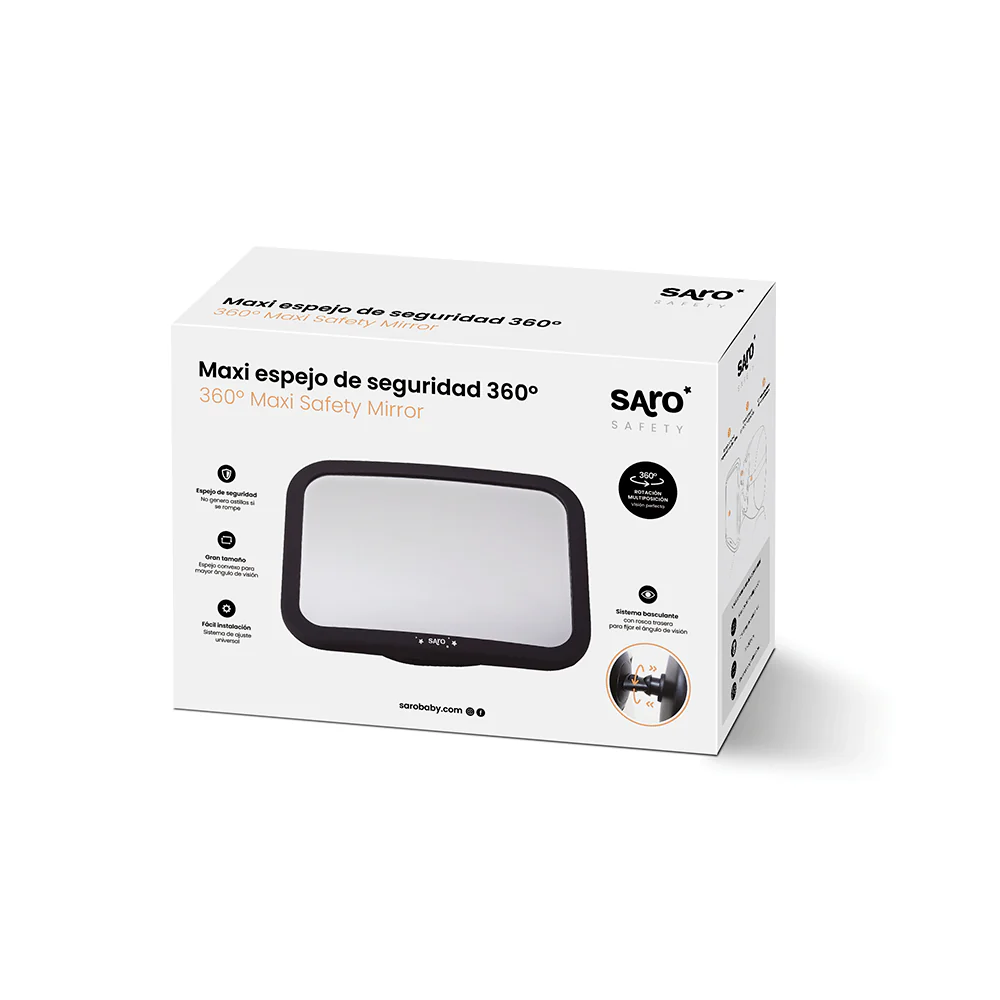 Embalagem de espelho de segurança 360 graus com moldura preta